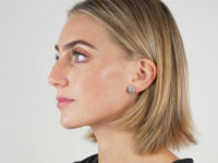 Art Deco 18ct White Gold Diamond Cluster Earrings