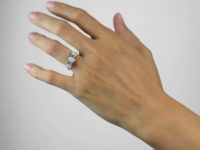 Edwardian 18ct Gold, Three Stone Opal & Diamond Ring