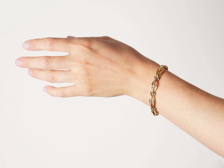 Edwardian 15ct Gold & Diamond Bracelet