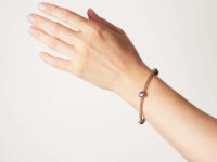 Edwardian 9ct Gold & Amethyst Hearts Bracelet