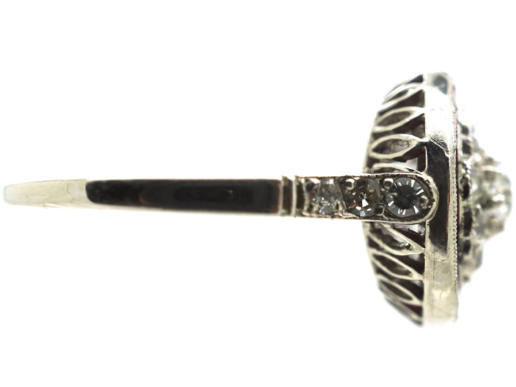 Art Deco Platinum, Ruby & Diamond Target Ring