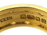 22ct Gold Wedding Band with Hearts Motif