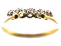 Art Deco 18ct Gold & Platinum Five Stone Diamond Ring