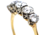 Art Deco 18ct Gold & Platinum Five Stone Diamond Ring