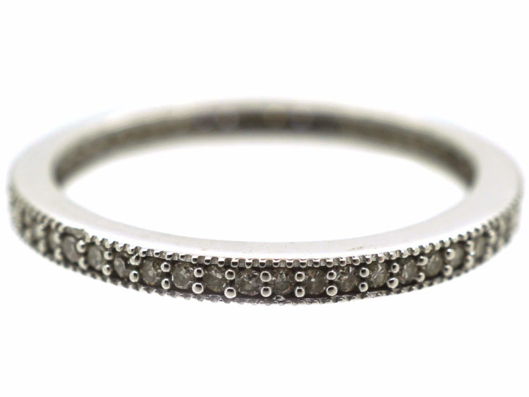 18ct White Gold & Diamond Narrow Eternity Ring