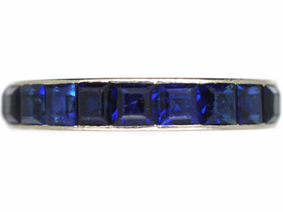 Art Deco 18ct White Gold Sapphire Eternity Ring