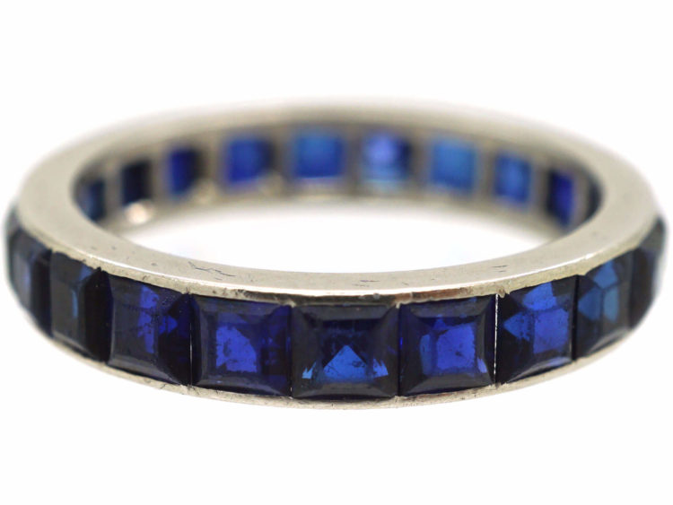 Art Deco 18ct White Gold Sapphire Eternity Ring