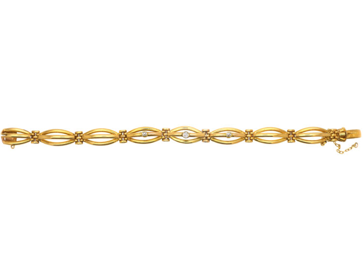 Edwardian 15ct Gold & Diamond Bracelet