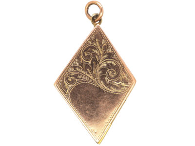 Edwardian 9ct Gold Diamond Shaped Locket
