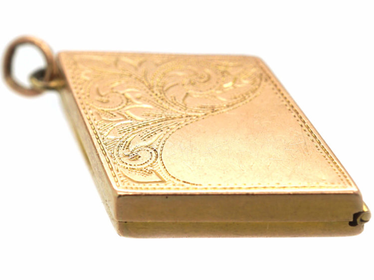 Edwardian 9ct Gold Diamond Shaped Locket