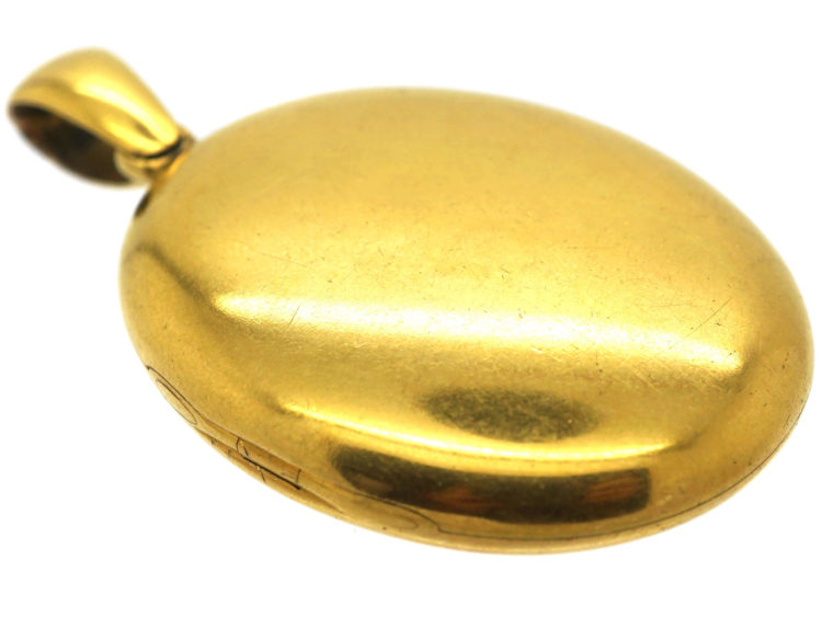Victorian 18ct Gold Plain Oval Locket