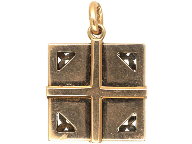 Early 20th Century 15ct Gold & Platinum, Russian Imperial Crown Pendant