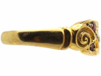 Edwardian 18ct Gold, Ruby & Diamond Crossover Ring