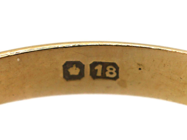 Edwardian 18ct Gold Natural Pearl & Diamond Ring