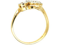 Edwardian 18ct Gold Four Stone Diamond Crossover Ring