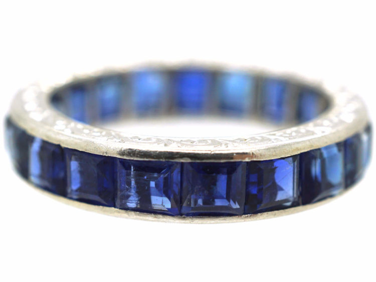 Art Deco Platinum & Sapphire Eternity Ring