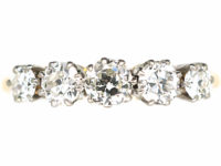 Art Deco 18ct Gold & Platinum Five Stone Diamond Ring