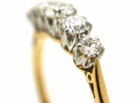 Art Deco 18ct Gold & Platinum Five Stone Diamond Ring