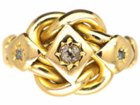 Edwardian 18ct Gold & Diamond Lover's Knot Ring