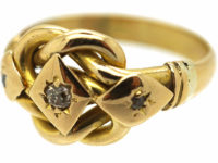 Edwardian 18ct Gold & Diamond Lover's Knot Ring