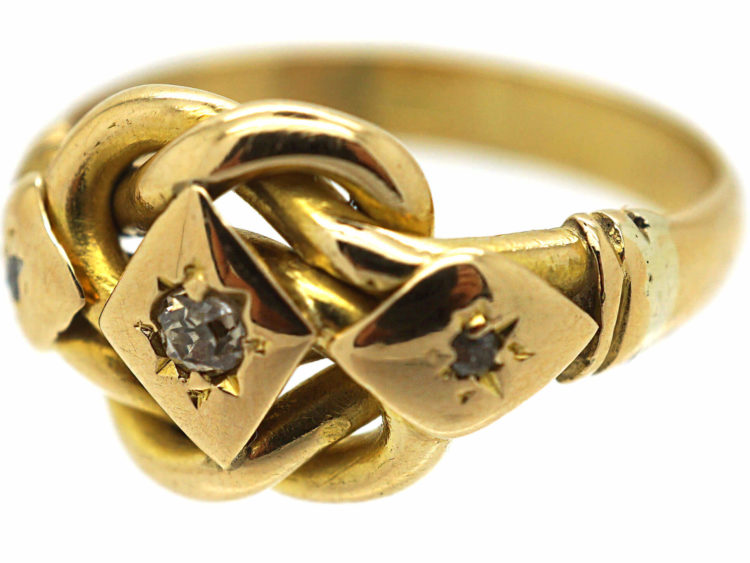 Edwardian 18ct Gold & Diamond Lover's Knot Ring