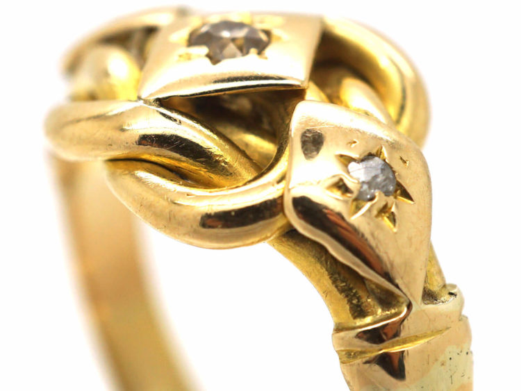 Edwardian 18ct Gold & Diamond Lover's Knot Ring