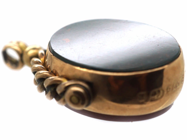 Victorian 9ct Gold Swivel Seal with Bloodstone & Carnelian Base