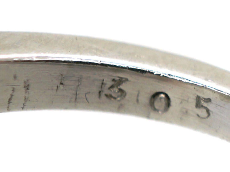 French Art Deco Platinum, Burma Sapphire & Diamond Ring