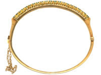 Art Deco 18ct Gold & Emerald Bangle