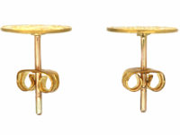 Victorian 15ct Gold Round Engraved Earrings