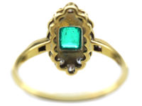 Art Deco 18ct Gold & Platinum, Emerald & Diamond Ring