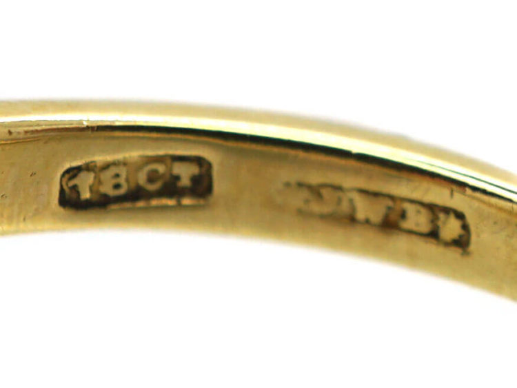 Art Deco 18ct Gold & Platinum, Emerald & Diamond Ring