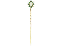 15ct Gold Emerald & Opal Tie Pin