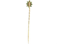 15ct Gold Emerald & Opal Tie Pin