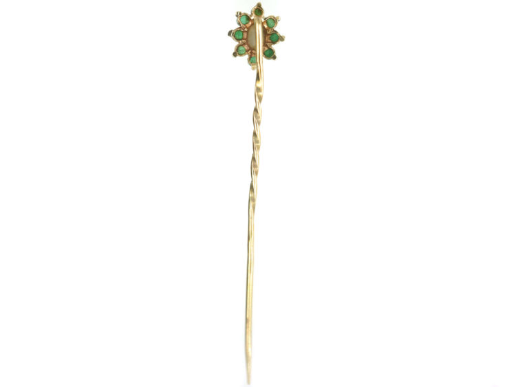 15ct Gold Emerald & Opal Tie Pin