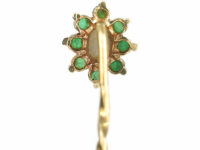 15ct Gold Emerald & Opal Tie Pin