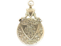 Edwardian 9ct Gold ABC Medallion Pendant