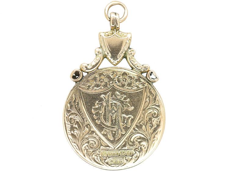 Edwardian 9ct Gold ABC Medallion Pendant