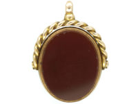 Victorian 15ct Gold Carnelian & Bloodstone Swivel Seal