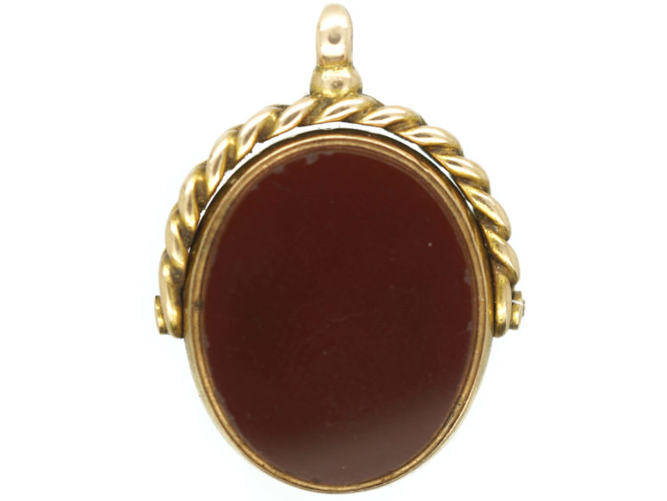 Victorian 15ct Gold Carnelian & Bloodstone Swivel Seal