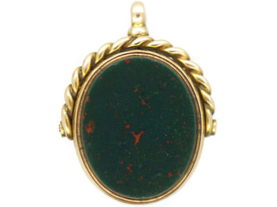 Victorian 15ct Gold Carnelian & Bloodstone Swivel Seal