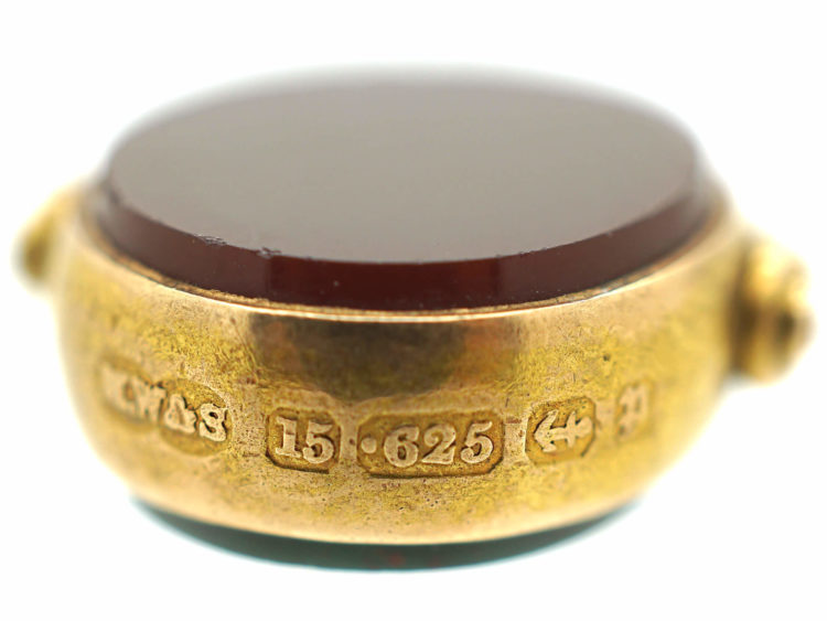 Victorian 15ct Gold Carnelian & Bloodstone Swivel Seal