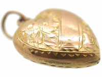 Edwardian 9ct Gold Heart Shaped Pendant