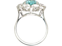 18ct White Gold, Zircon & Diamond Cluster Ring