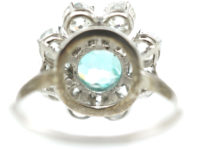 18ct White Gold, Zircon & Diamond Cluster Ring
