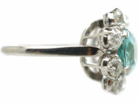 18ct White Gold, Zircon & Diamond Cluster Ring
