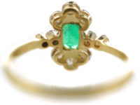 Art Deco 18ct Gold & Platinum, Emerald & Diamond Ring
