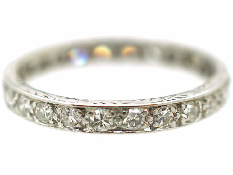 Art Deco 18ct White Gold Diamond Eternity Ring