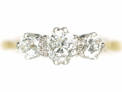 18ct Gold & Platinum Three Stone Diamond Ring
