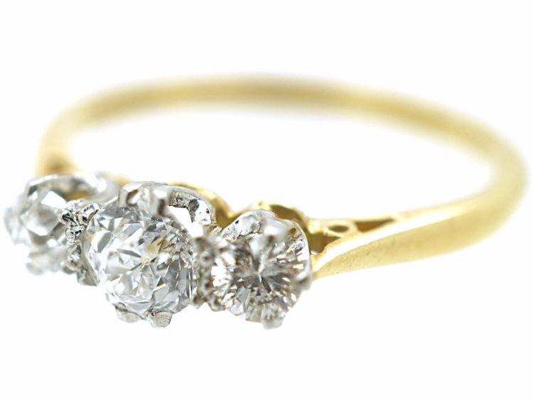 18ct Gold & Platinum Three Stone Diamond Ring